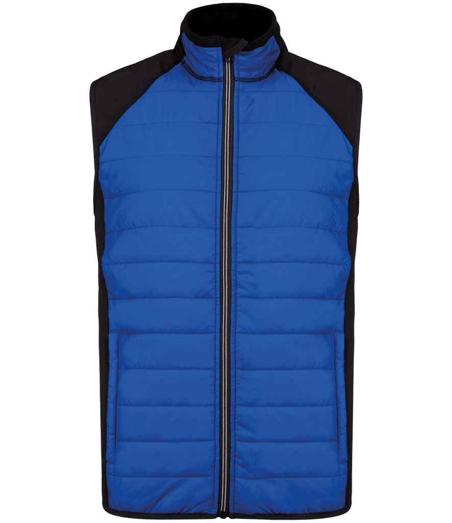 Proact Dual Fabric Sports Bodywarmer in Dark Royal Blue/Black, front view