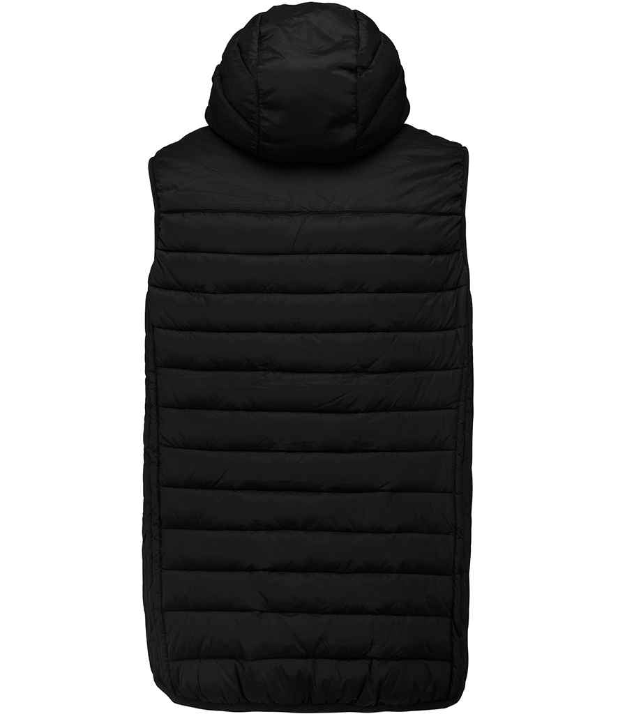 Proact Hooded Padded Bodywarmer in Black, back view