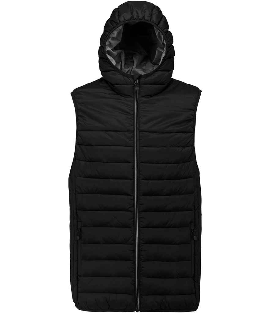 Proact Hooded Padded Bodywarmer in Black, front view