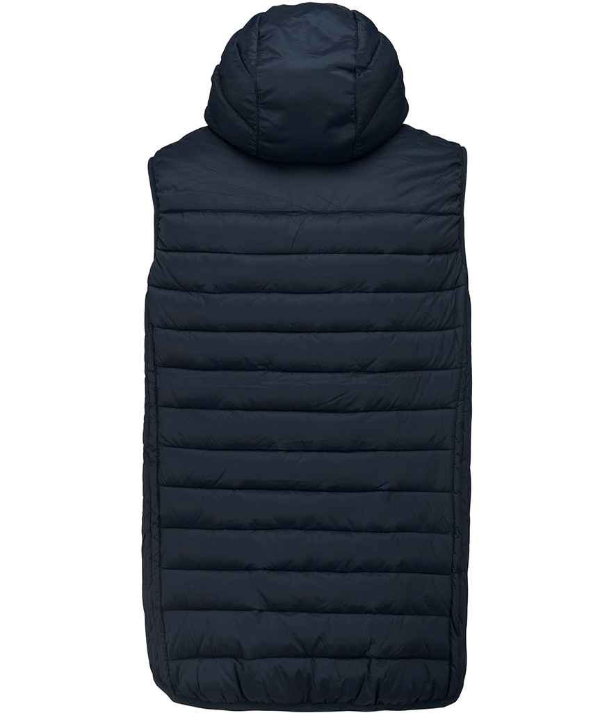 Proact Hooded Padded Bodywarmer in Navy, back view