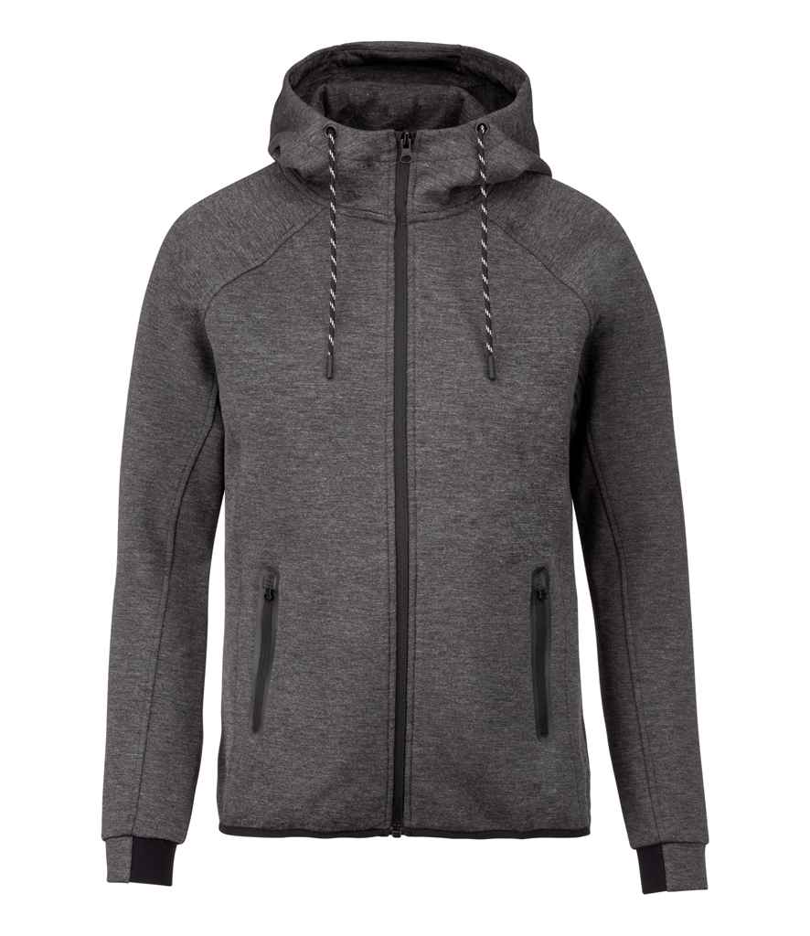 Proact Performance Hooded Jacket in Deep Grey Heather, front view