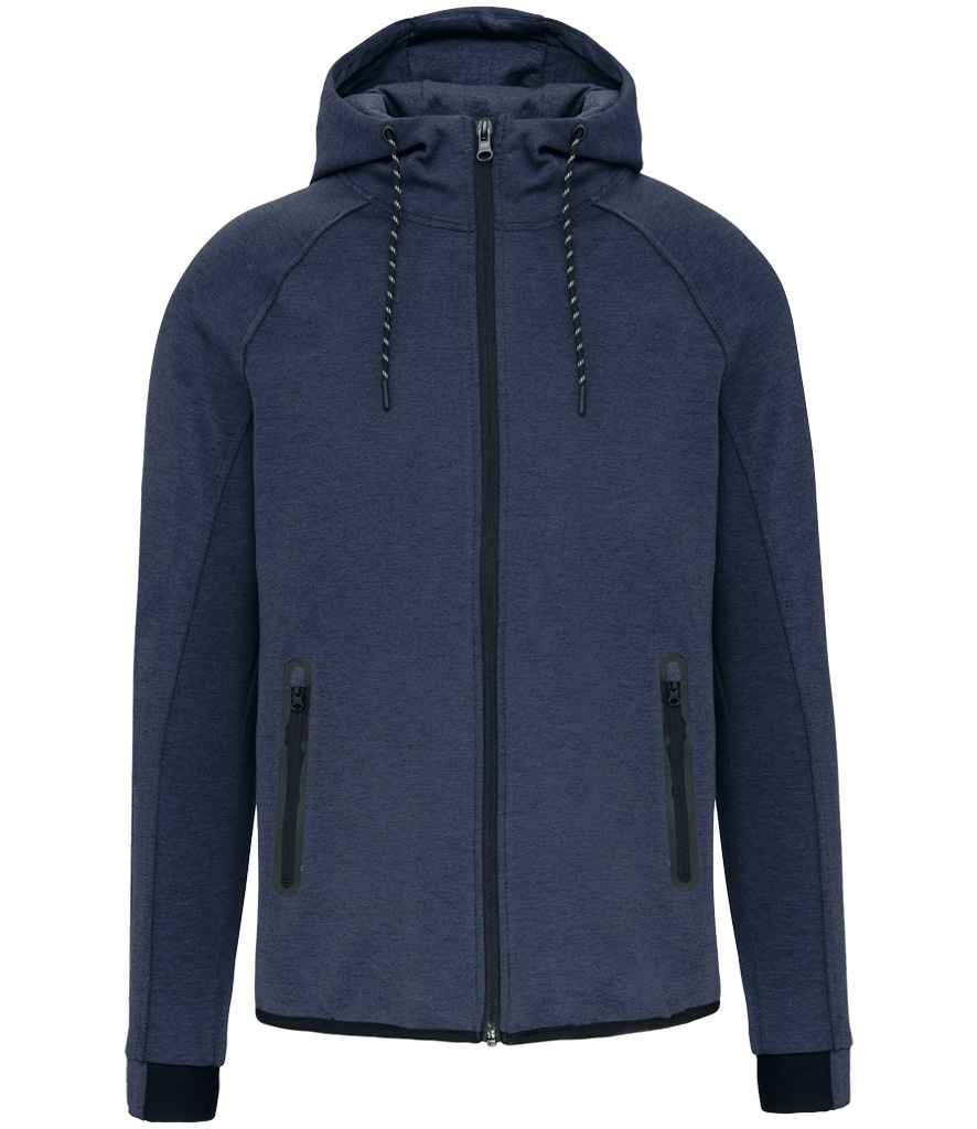 Proact Performance Hooded Jacket in French Navy Heather, front view