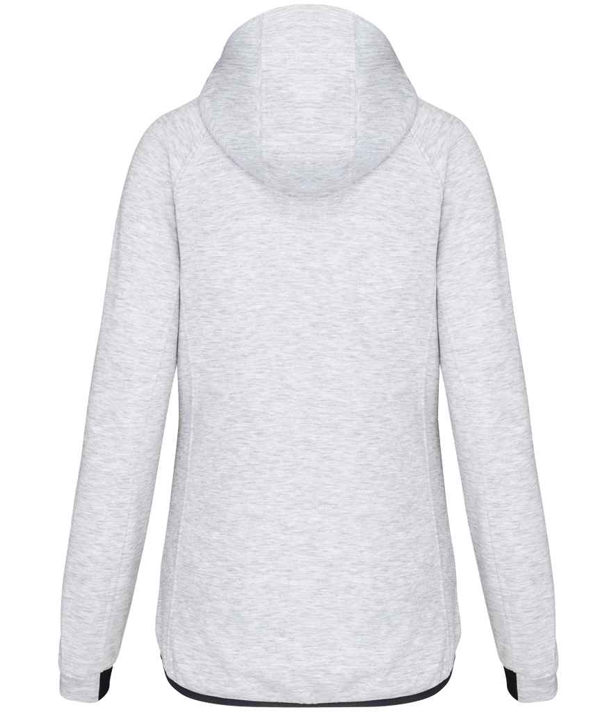 Proact Ladies Performance Hooded Jacket in Ash Heather, back view