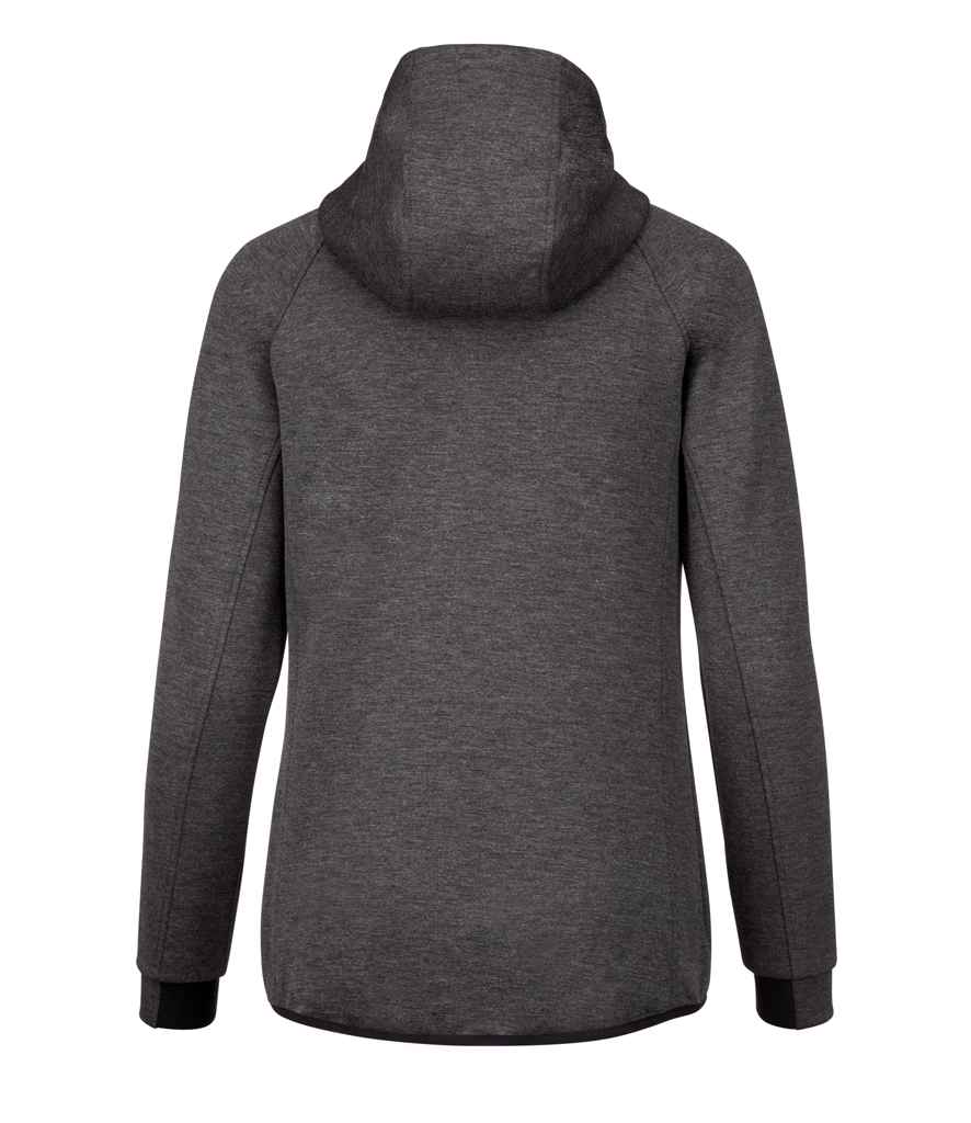 Proact Ladies Performance Hooded Jacket in Deep Grey Heather, back view