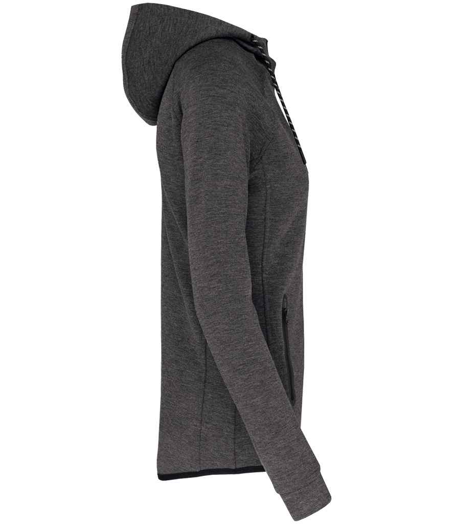Proact Ladies Performance Hooded Jacket in Deep Grey Heather, side view