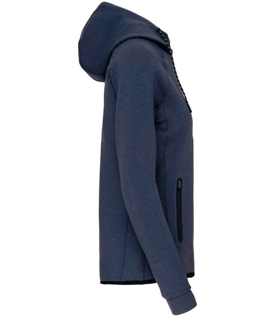 Proact Ladies Performance Hooded Jacket in French Navy Heather, side view