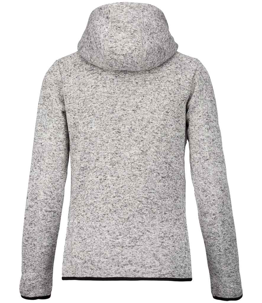 Proact Ladies Heather Hooded Jacket in Light Grey Melange, back view