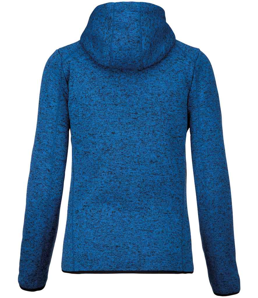 Proact Ladies Heather Hooded Jacket in Light Royal Blue Melange, back view
