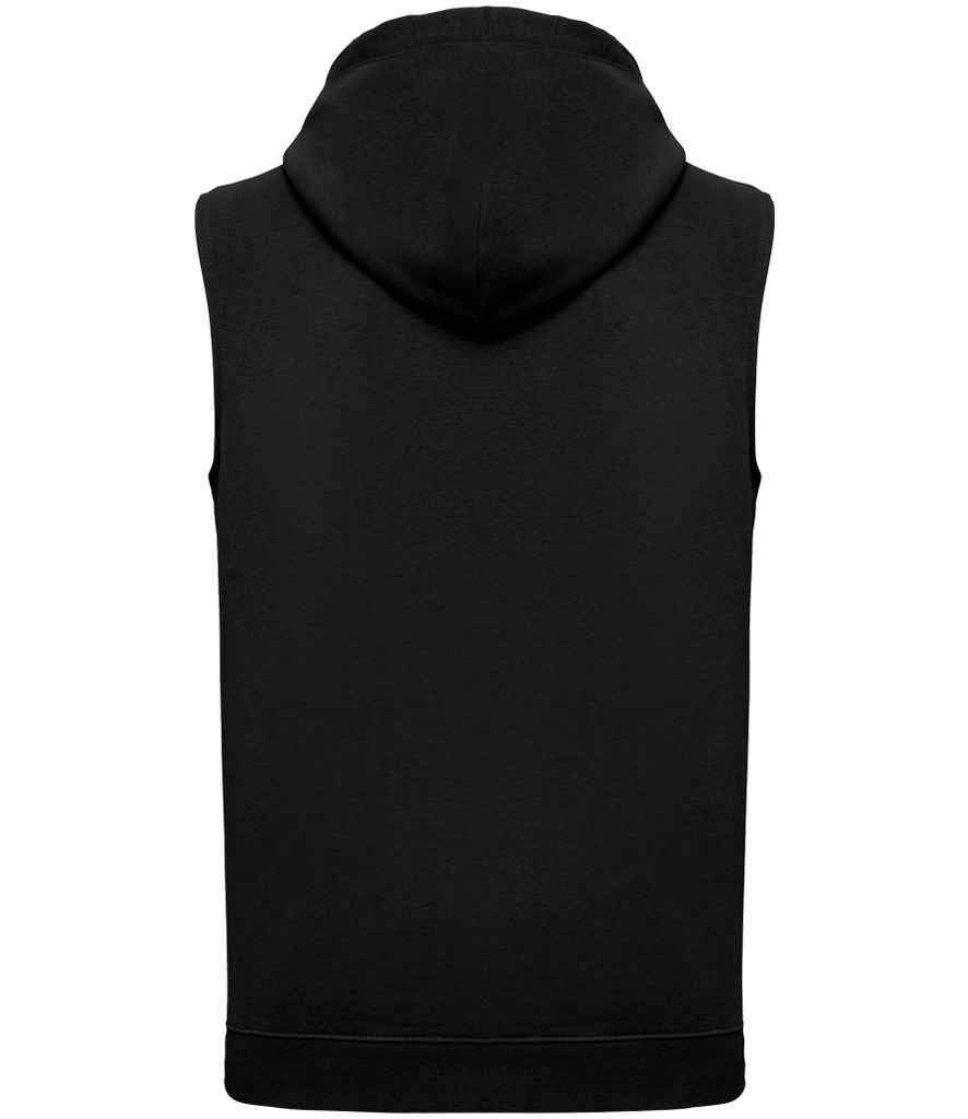 Proact Unisex Sleeveless Hoodie in Black, back view