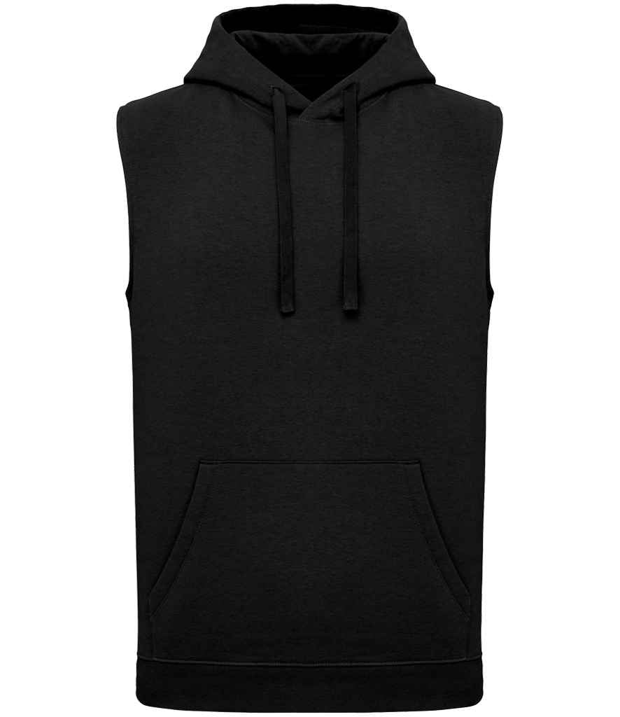 Proact Unisex Sleeveless Hoodie in Black, front view