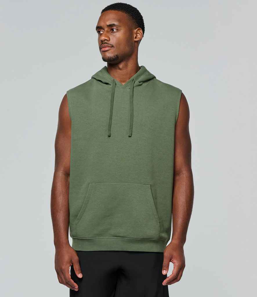 Proact Unisex Sleeveless Hoodie in Sporty Khaki