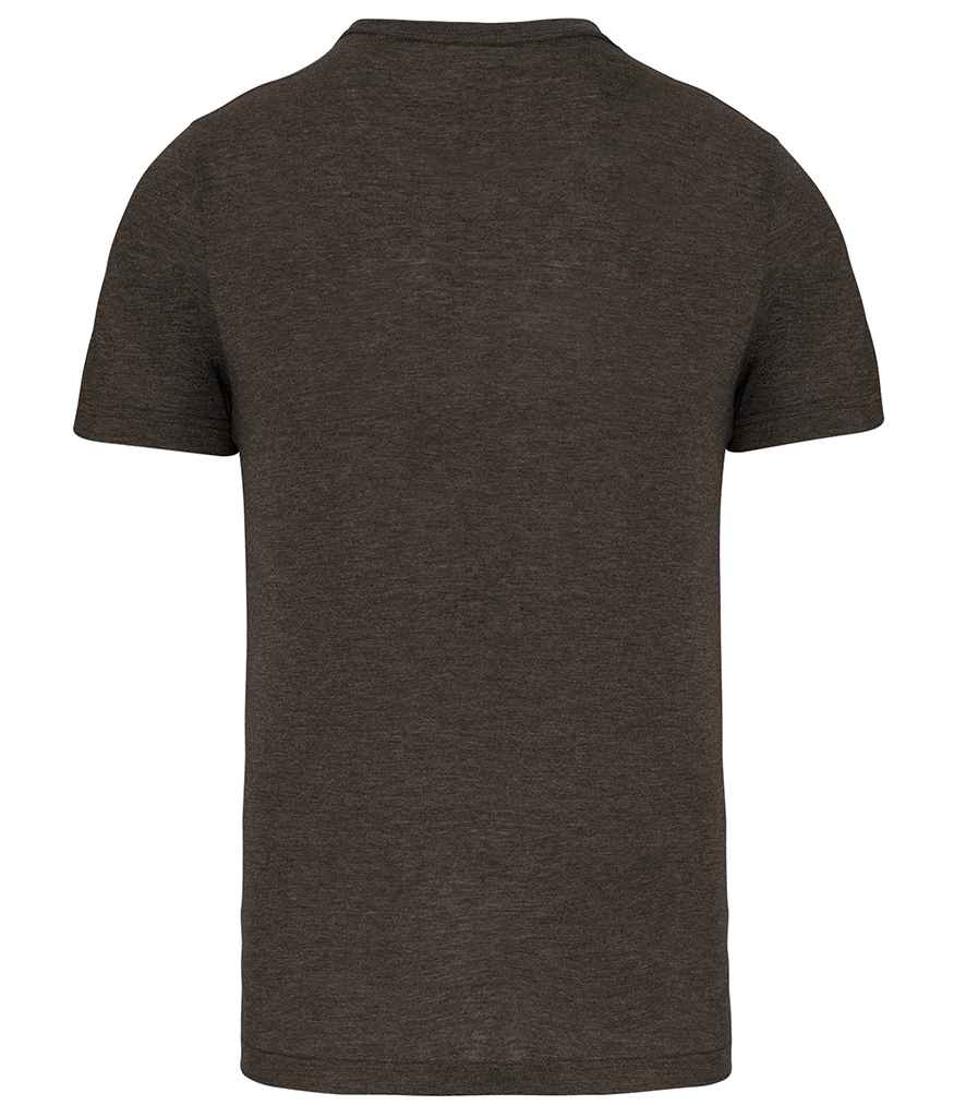 Proact Triblend Sports T-Shirt in Dark Khaki Heather, back view