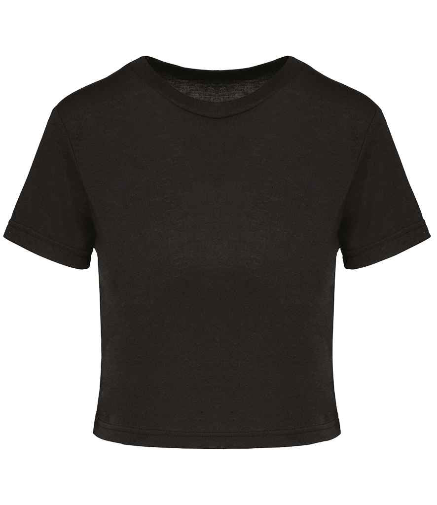 Proact Ladies Triblend Crop Top in Black, front view