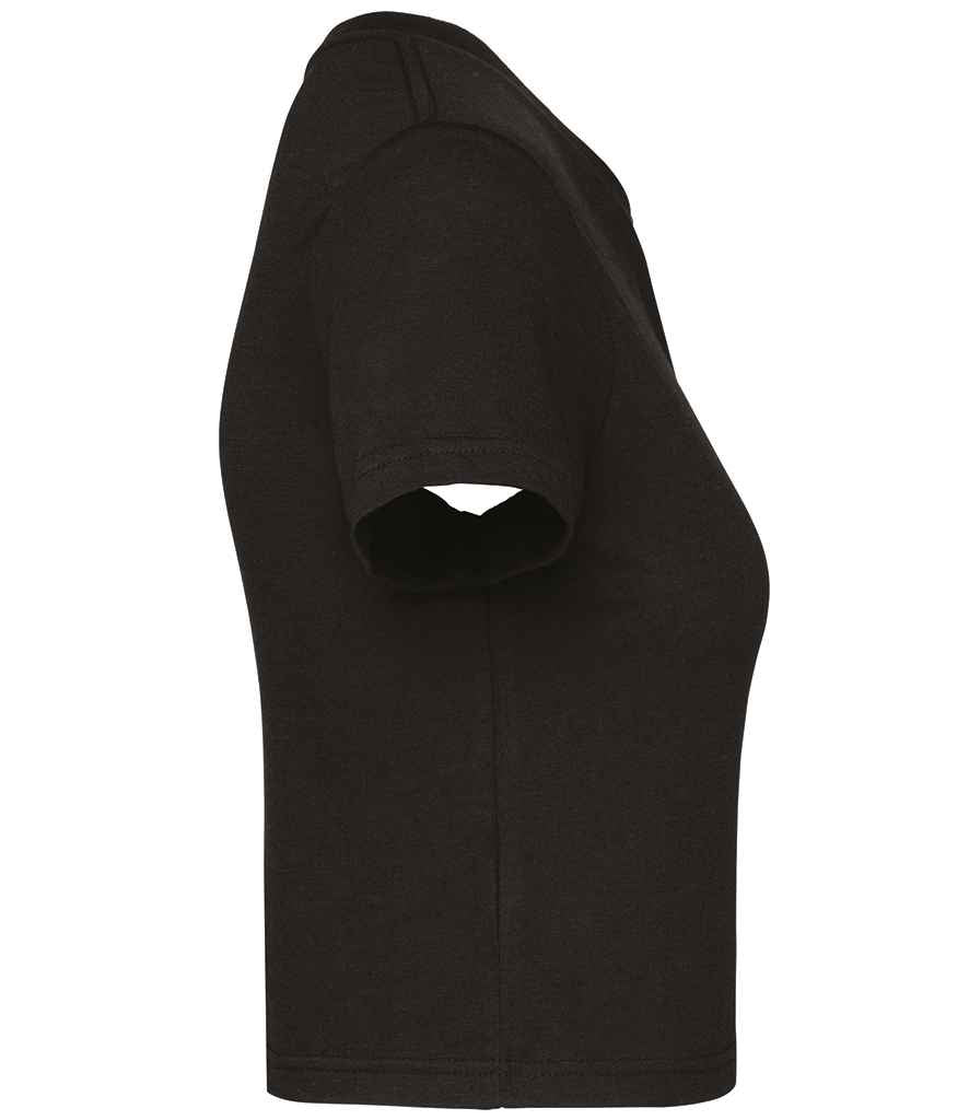 Proact Ladies Triblend Crop Top in Black, side view