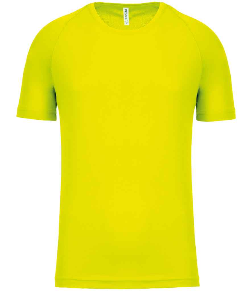 Proact Performance T-Shirt in Fluorescent Yellow, front view