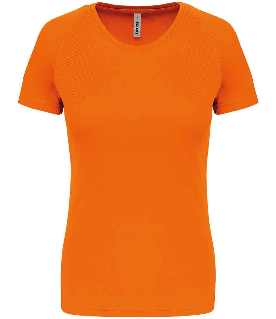 Proact Ladies Performance T-Shirt in Fluorescent Orange, front view