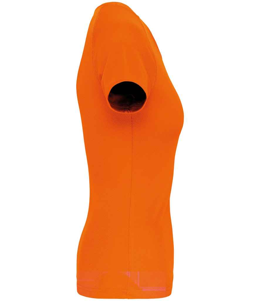 Proact Ladies Performance T-Shirt in Fluorescent Orange, side view