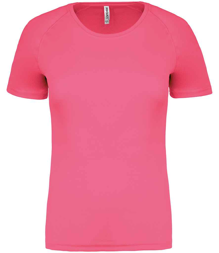 Proact Ladies Performance T-Shirt in Fluorescent Pink, front view