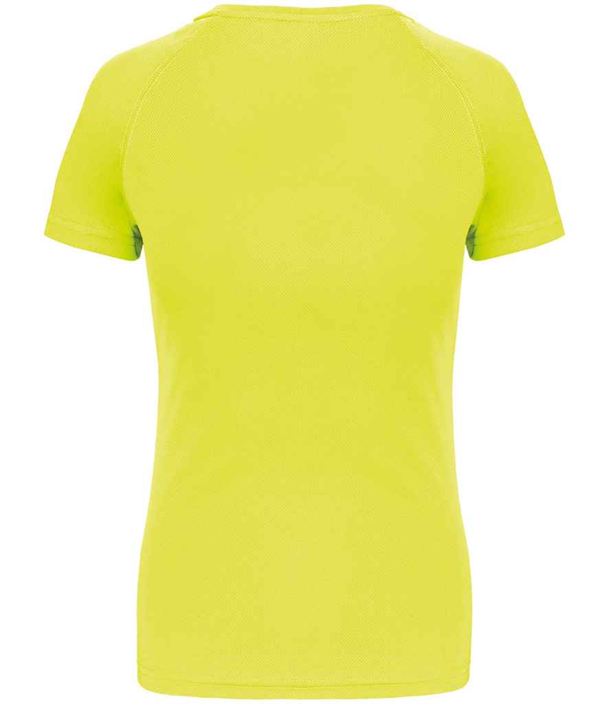 Proact Ladies Performance T-Shirt in Fluorescent Yellow, back view