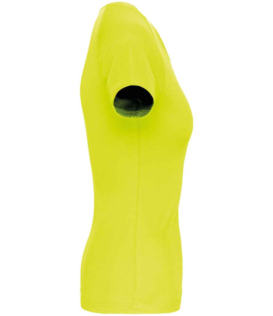 Proact Ladies Performance T-Shirt in Fluorescent Yellow, side view