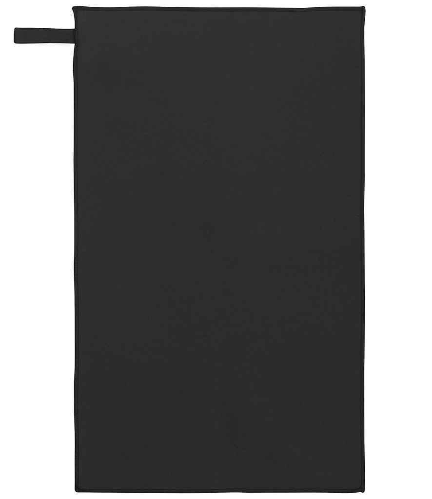 Proact 50 x 100 Microfibre Sports Towel in Black, front view