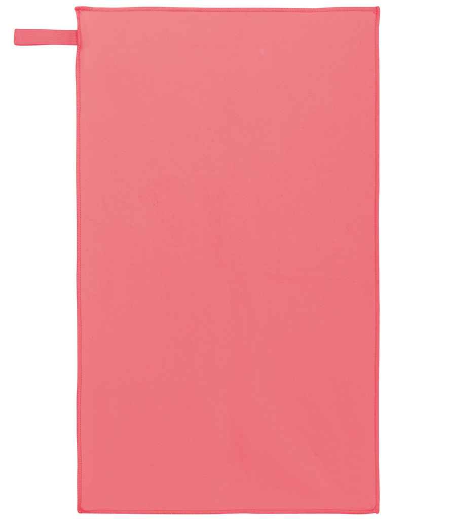 Proact 70 x 120 Microfibre Sports Towel in Coral, front view