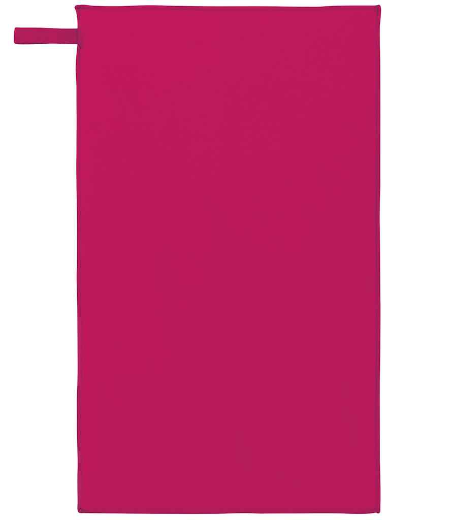 Proact 70 x 120 Microfibre Sports Towel in Fuchsia, front view