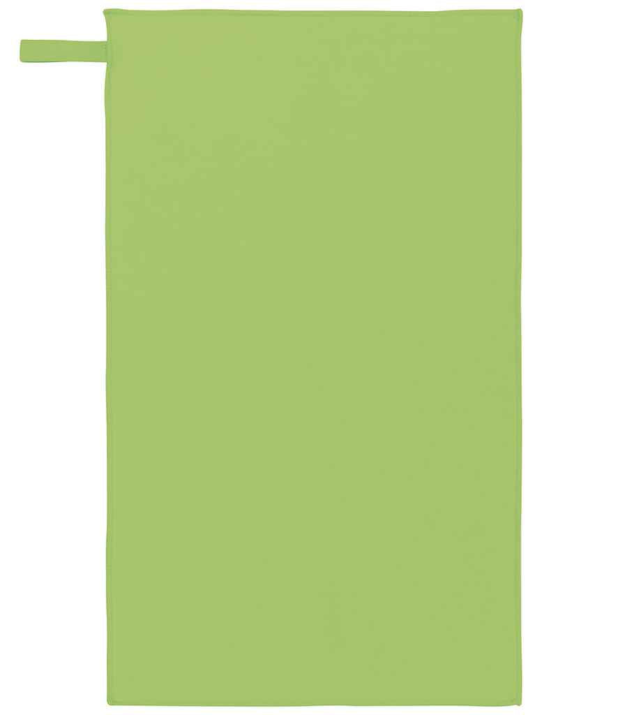 Proact 70 x 120 Microfibre Sports Towel in Lime Green, front view