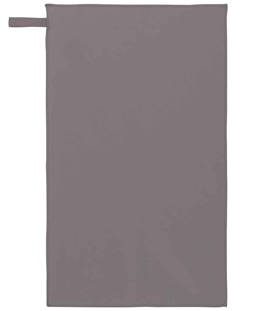 Proact 70 x 120 Microfibre Sports Towel in Storm Grey, front view
