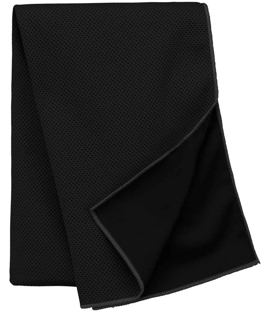 Proact Refreshing Sports Towel in Black, front view