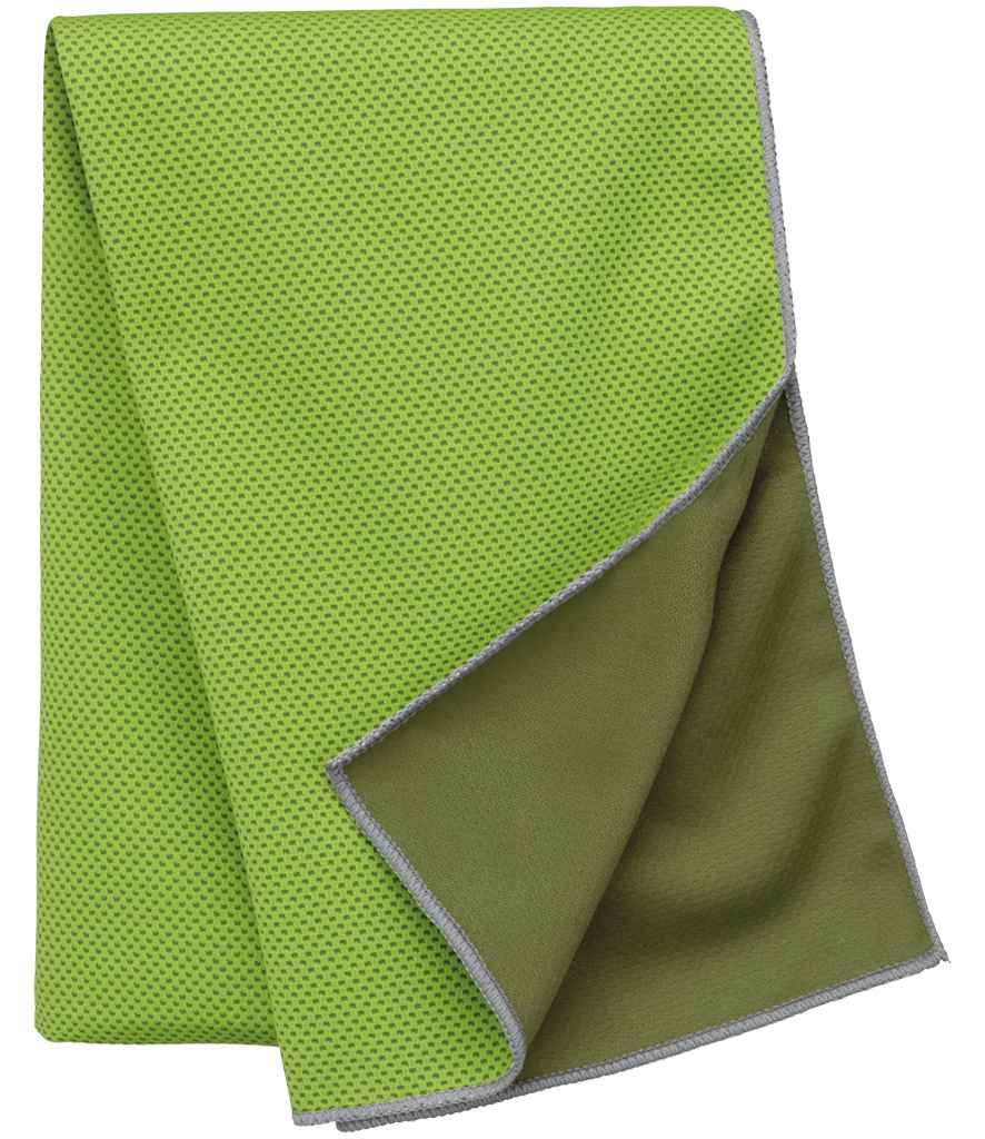 Proact Refreshing Sports Towel in Lime Green, front view
