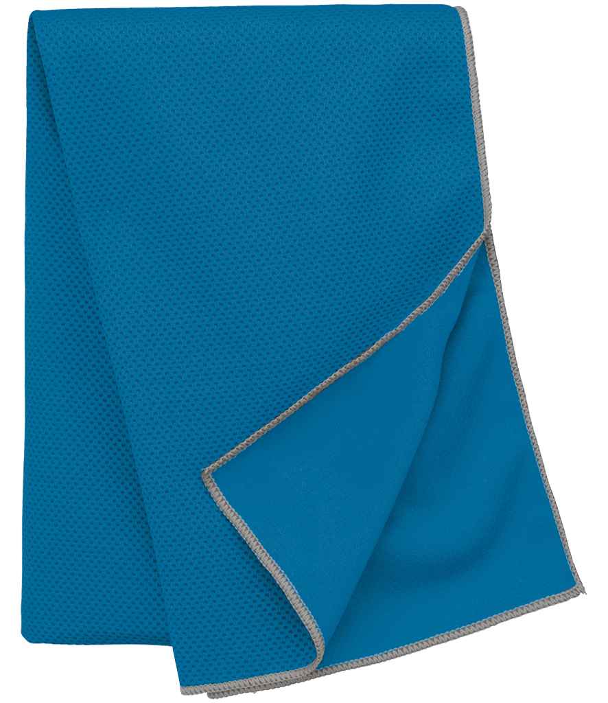 Proact Refreshing Sports Towel in Tropical Blue, front view