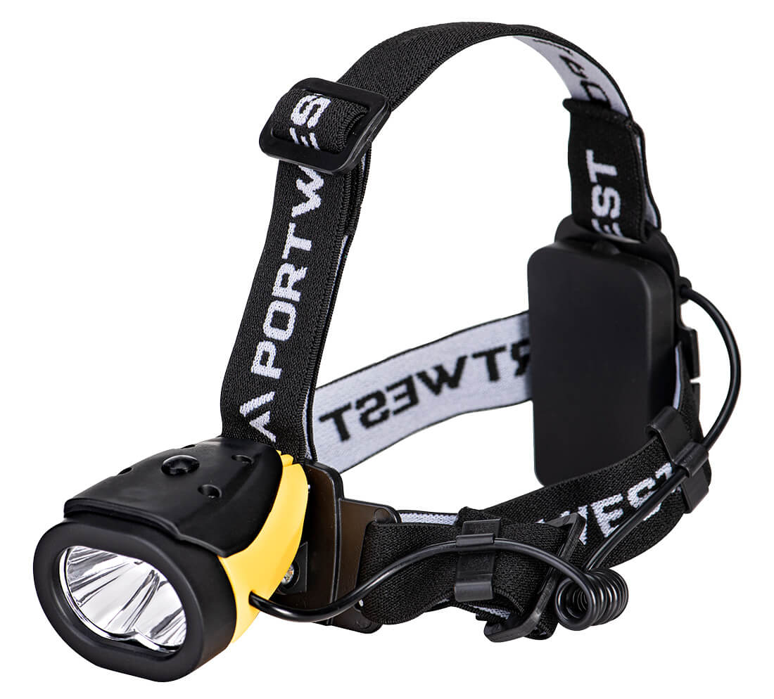 Portwest Dual Power Head Light in Yellow/Black, main product image
