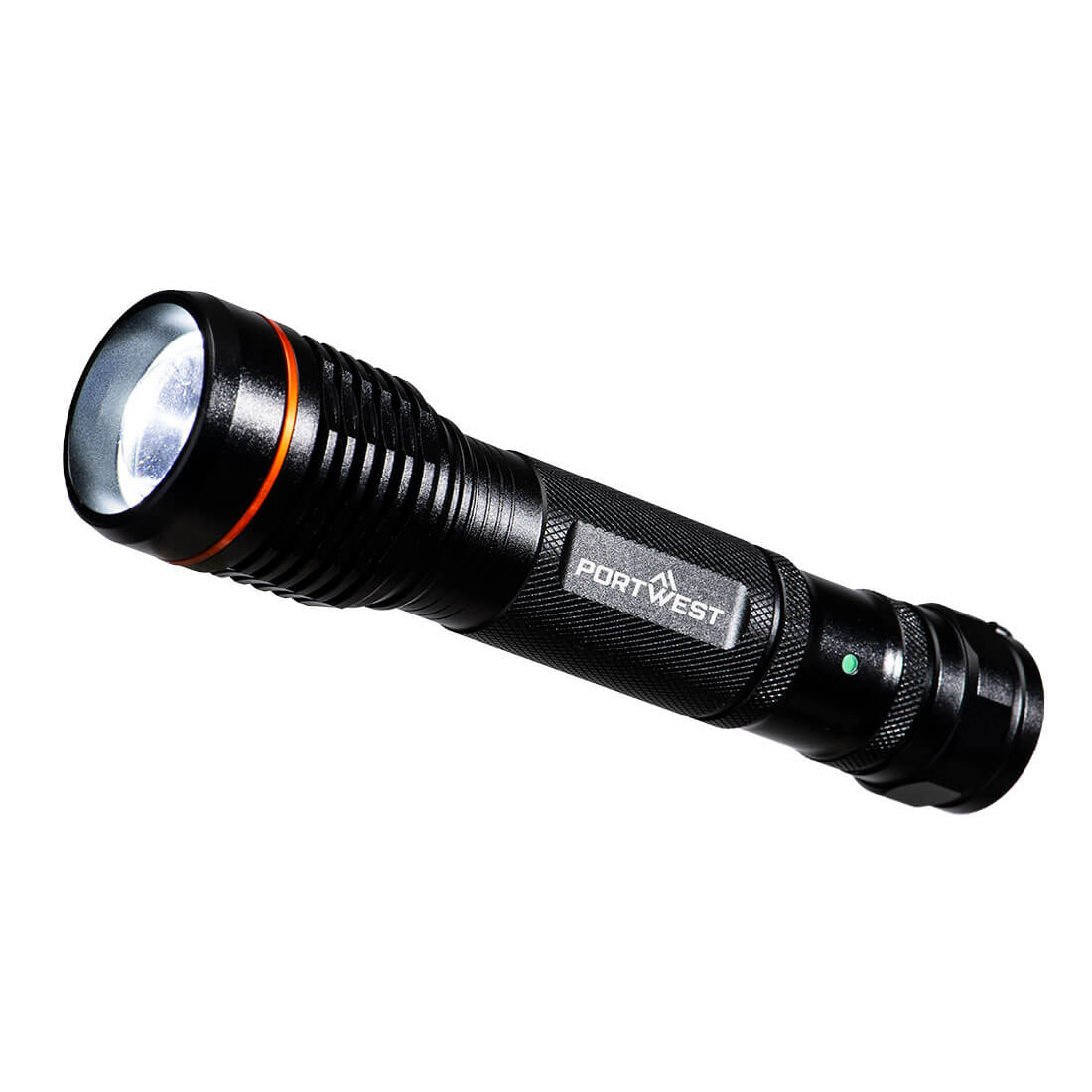 Portwest USB Rechargeable Torch in Black, main product image