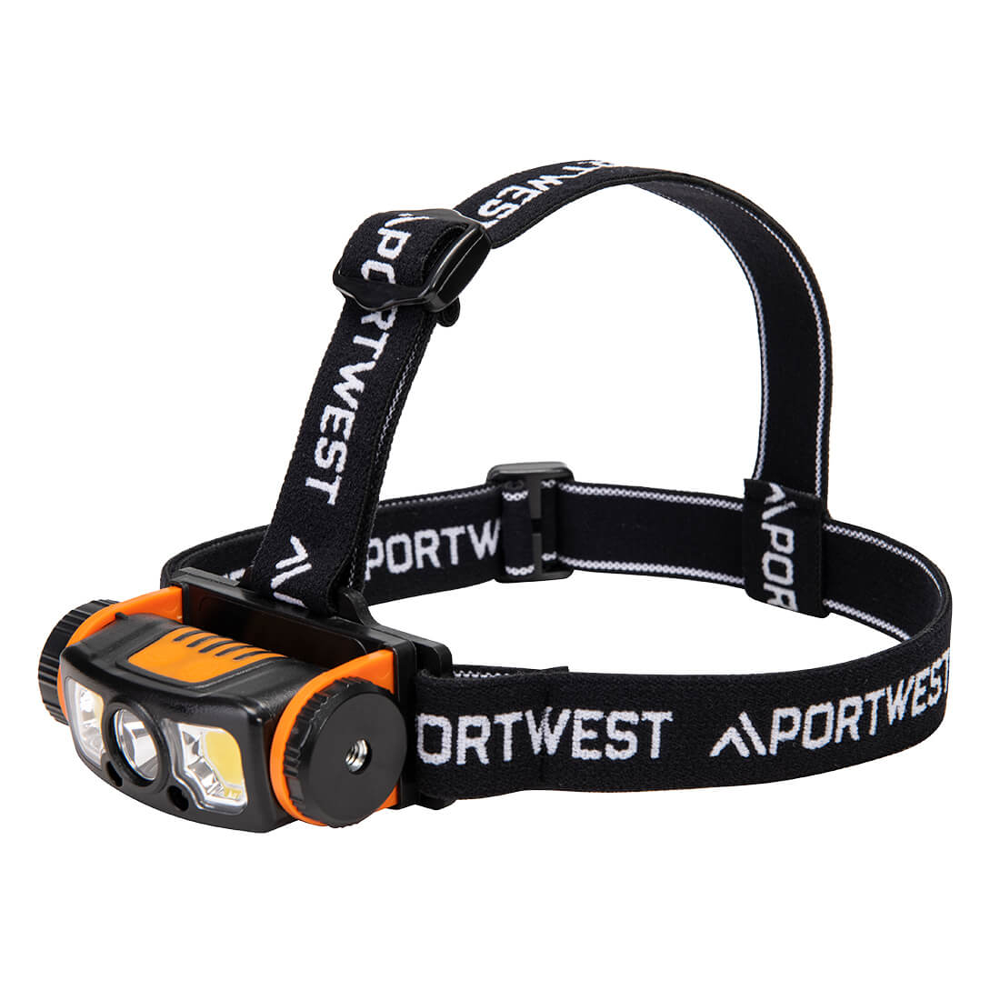 Portwest LED motion sensor USB head light in Black/Orange, main product image
