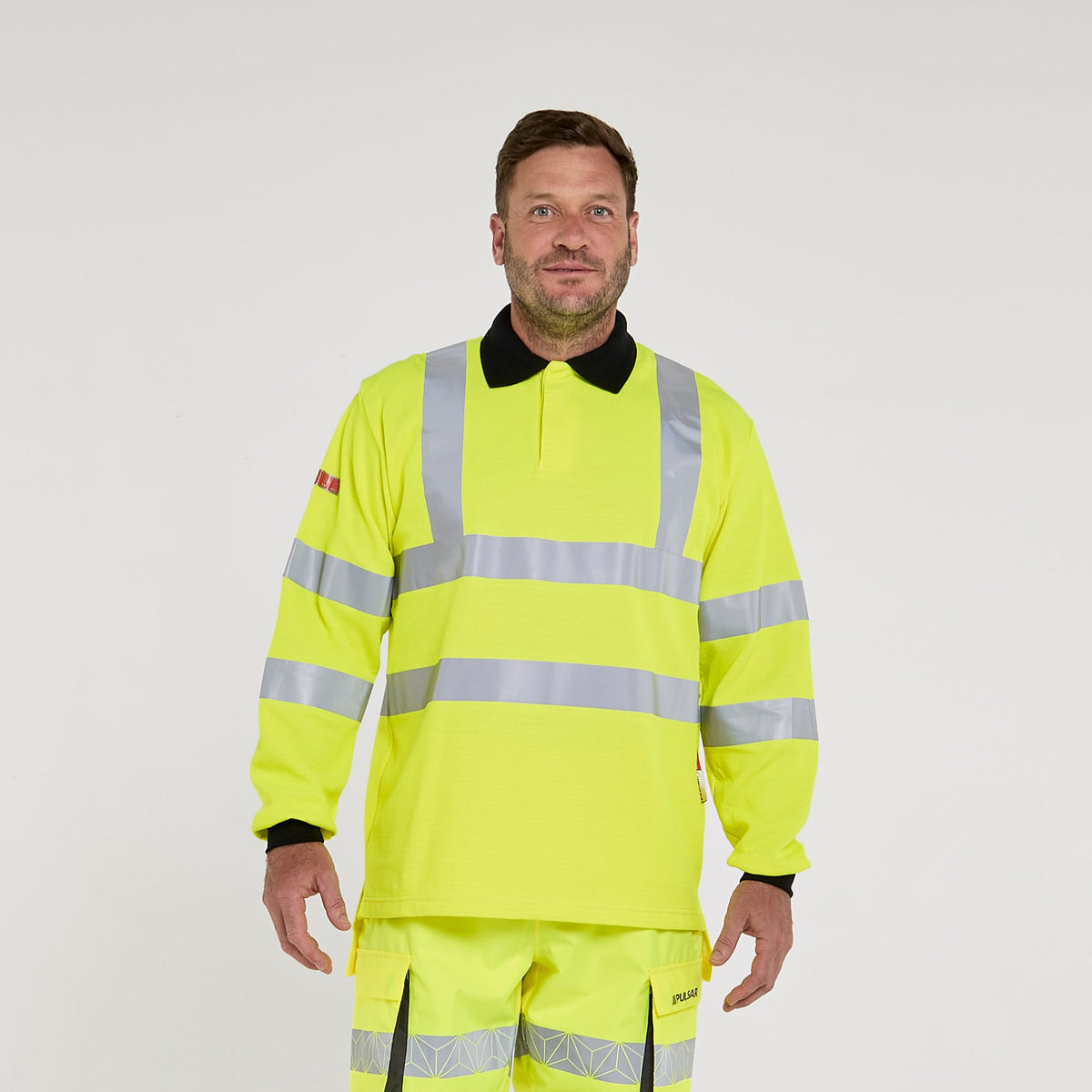 Pulsar Electric ARC Long Sleeve Polo Shirt Yellow, image 2