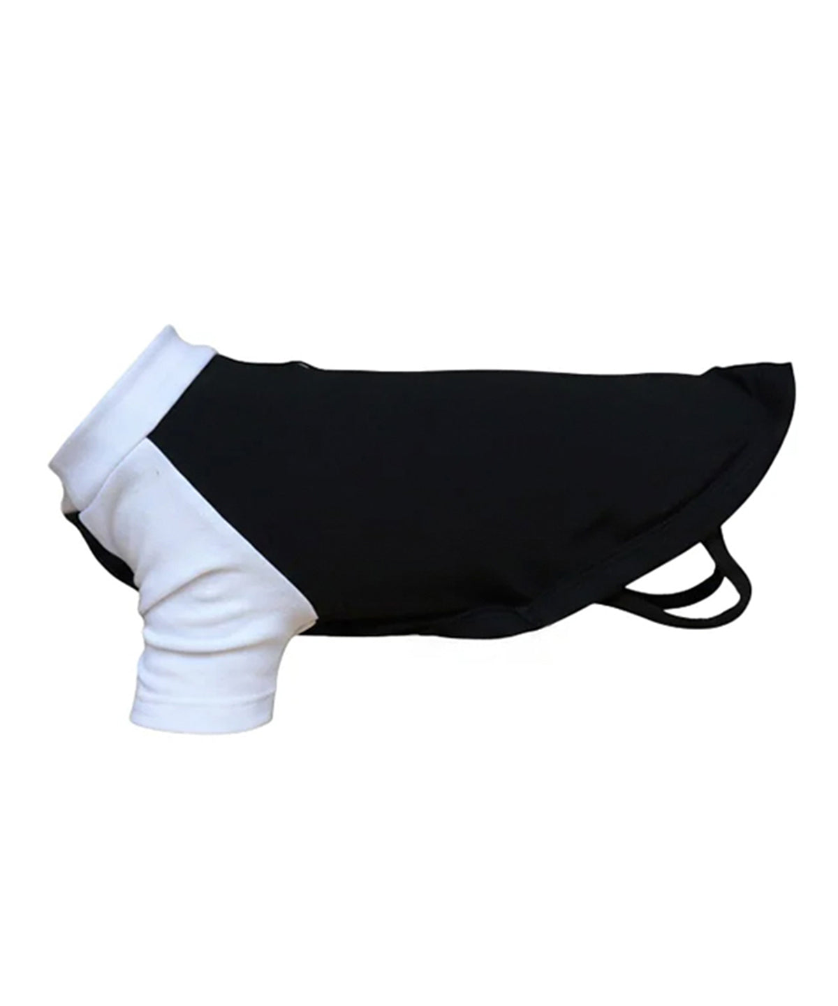 Portman & Pooch Dog’s raglan t-shirt in Black/White, front view
