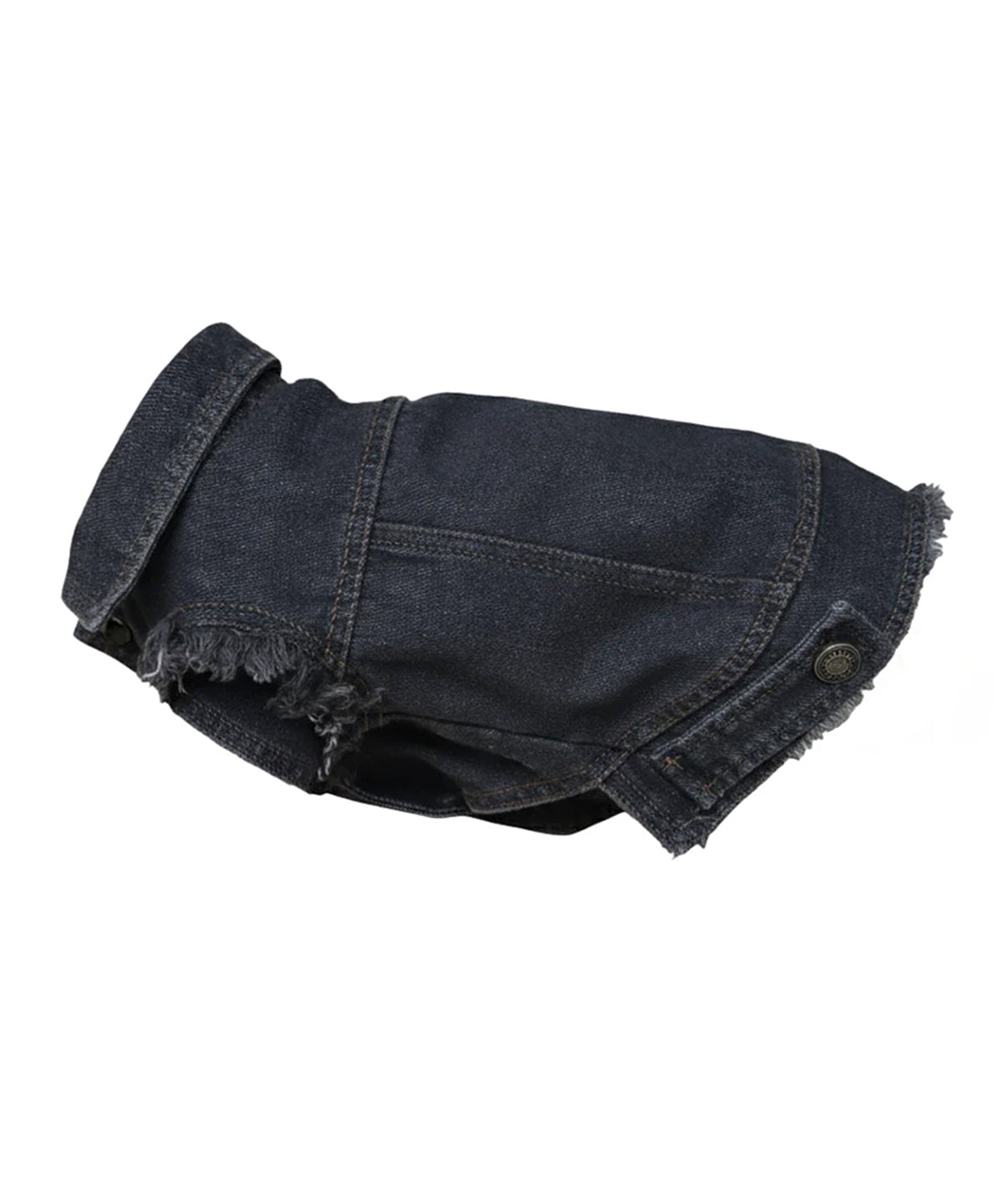 Portman & Pooch Dog’s denim jacket in Black, front view