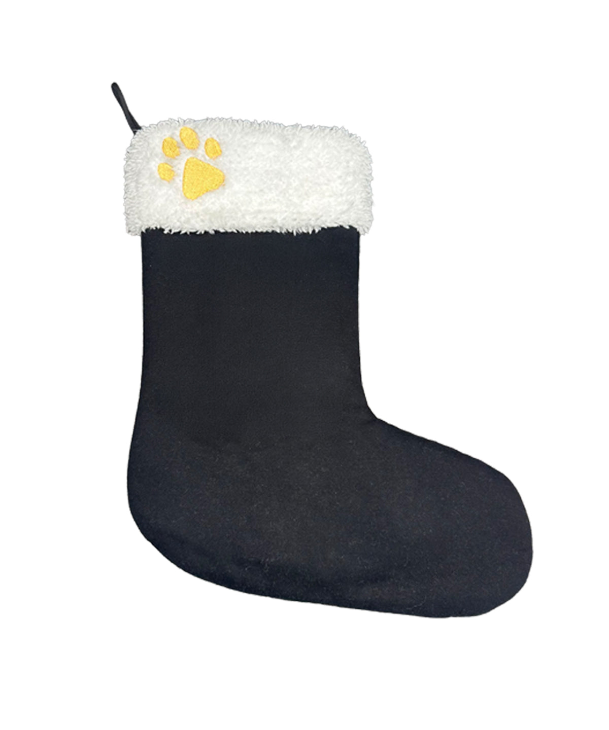 Portman & Pooch Dog’s Christmas stocking – bootie shape in Black/White, front view