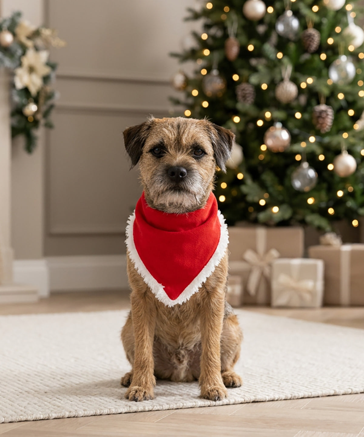 Portman & Pooch Dog’s Christmas bandana, lifestyle photo
