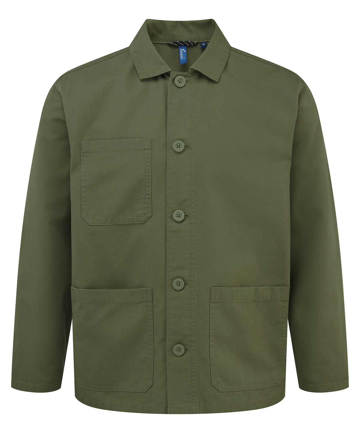 Premier ‘Utility 2.0’ chore jacket in Olive, front view