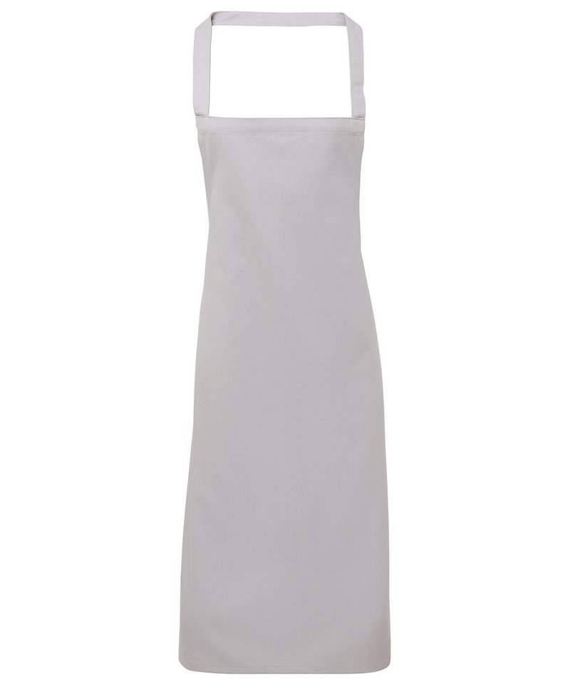 Premier 100% Organic Cotton Bib Apron in Silver Grey, front view