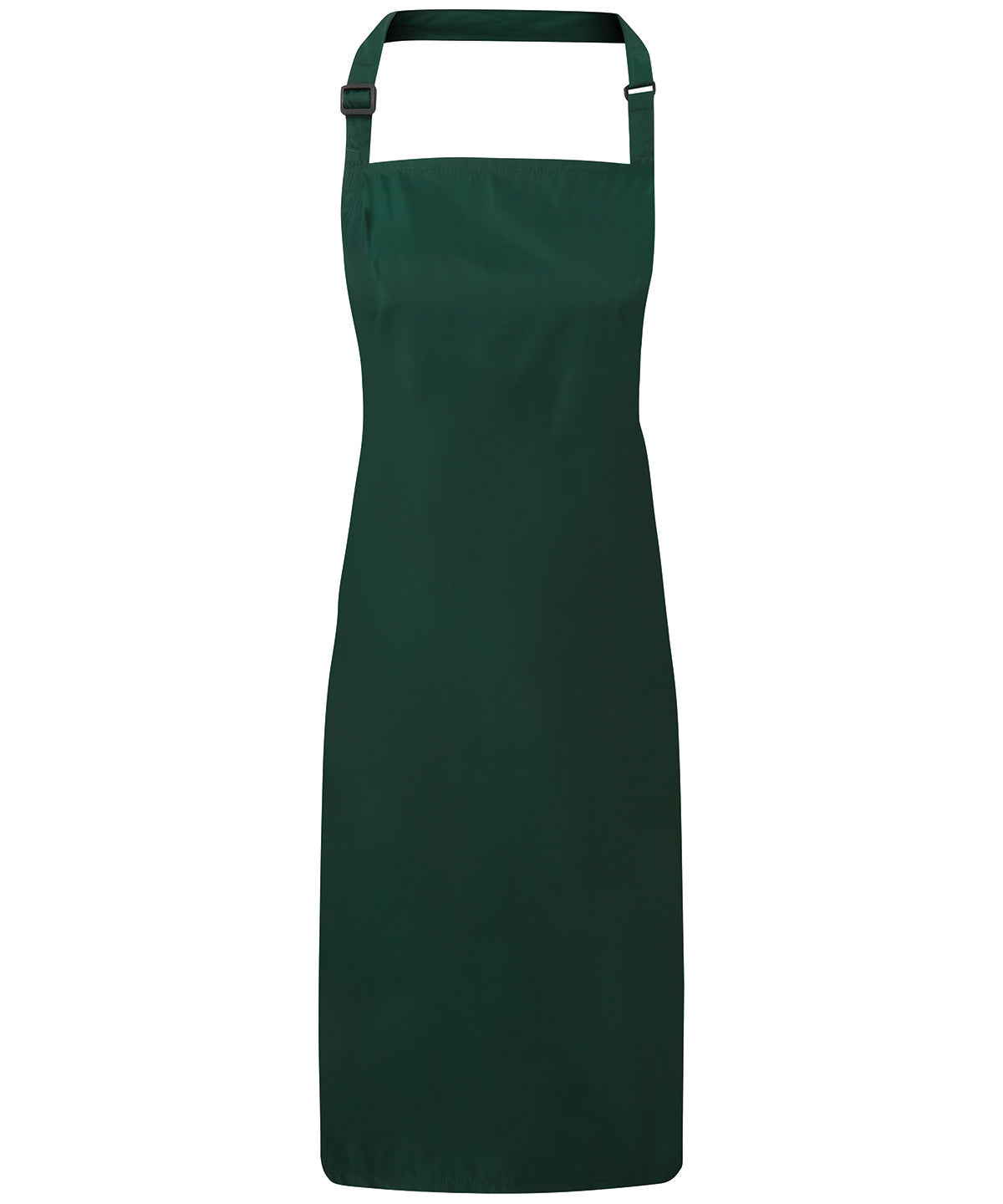 Premier Waterproof bib apron in Bottle, front view