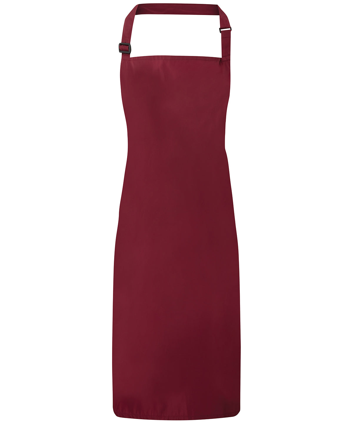 Premier Waterproof bib apron in Burgundy, front view