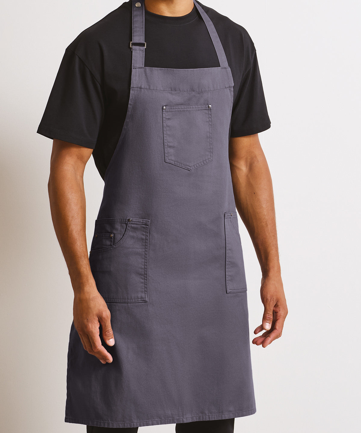 Premier Chino cotton bib apron, lifestyle photo
