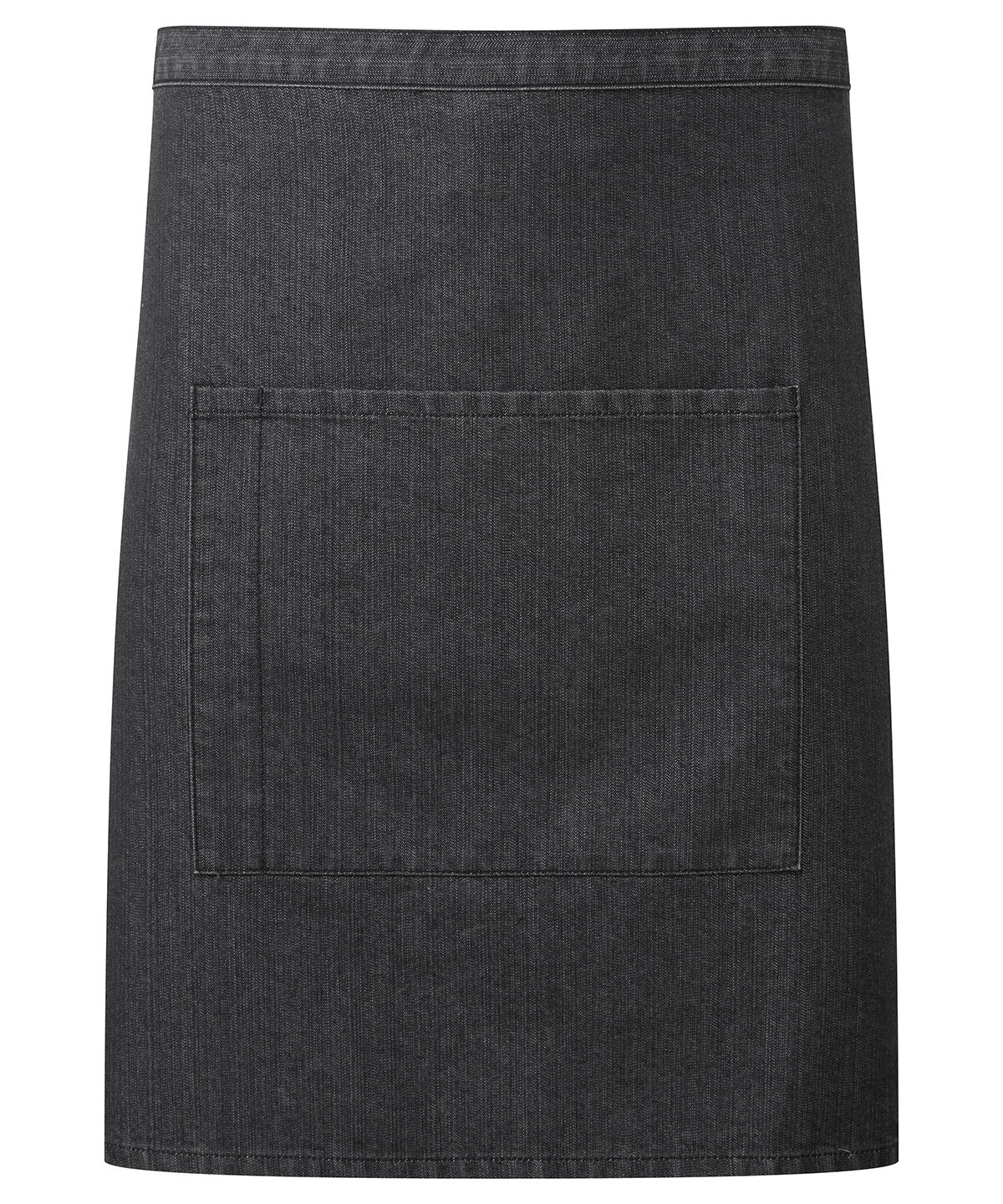 Premier ‘Colours collection’ mid-length pocket apron in Black Denim, front view