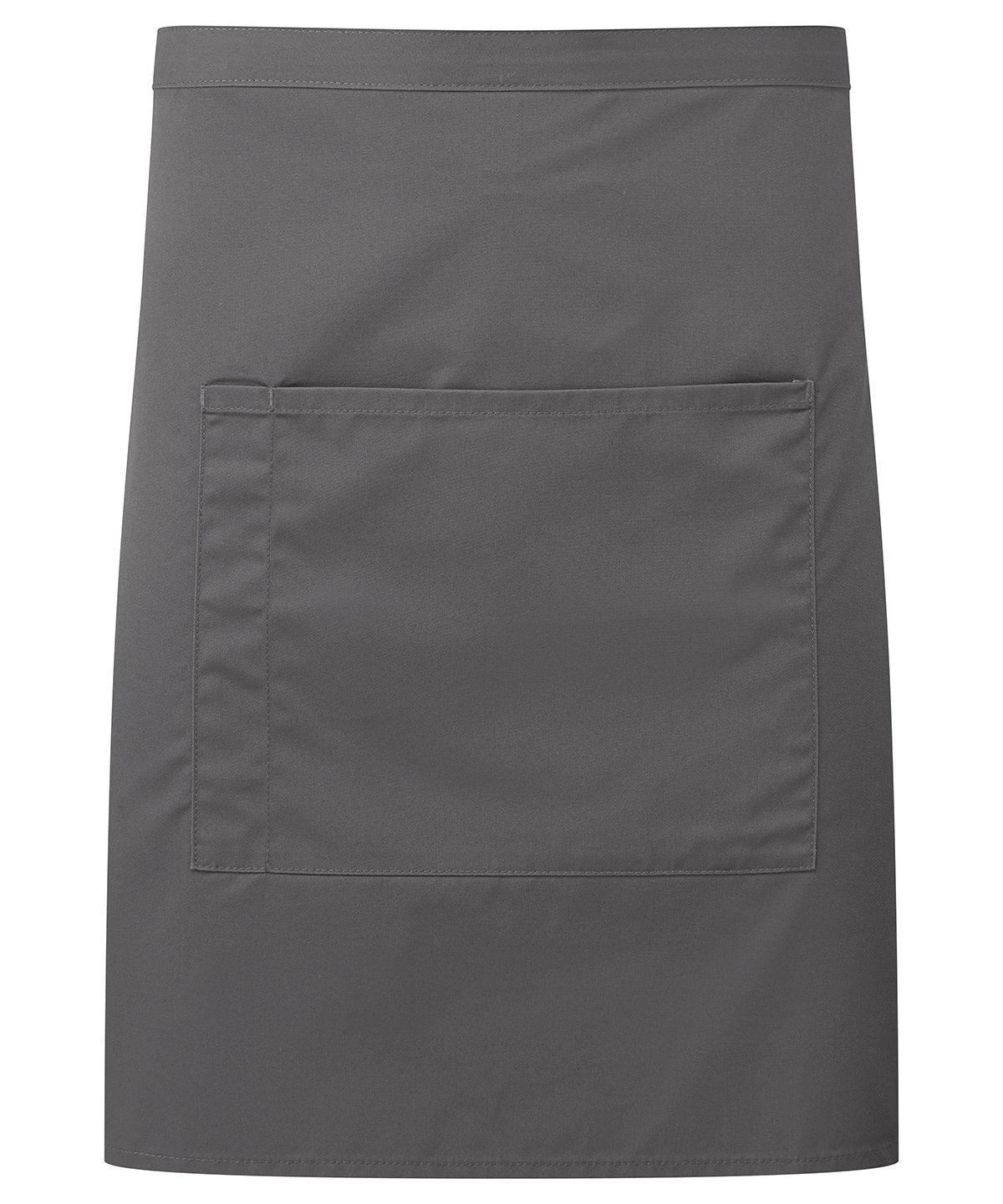 Premier ‘Colours collection’ mid-length pocket apron in Dark Grey, front view