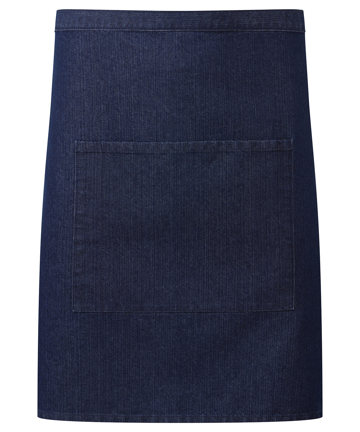Premier ‘Colours collection’ mid-length pocket apron in Indigo Denim, front view