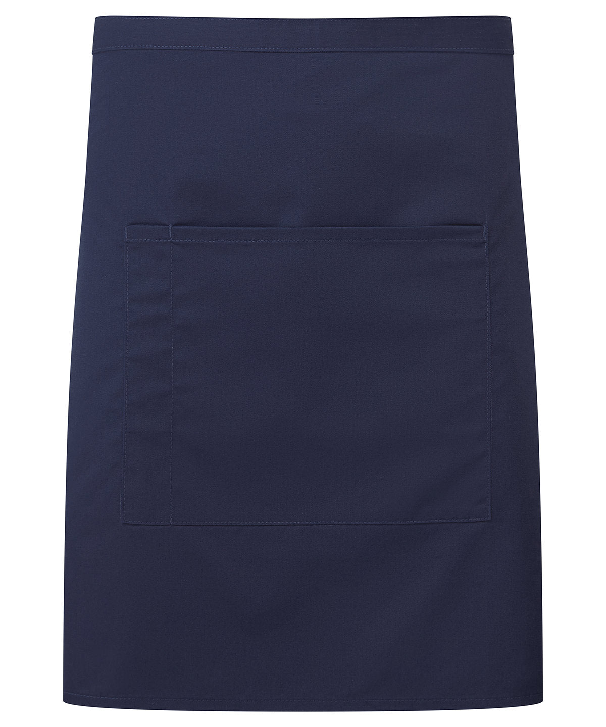 Premier ‘Colours collection’ mid-length pocket apron in Navy, front view