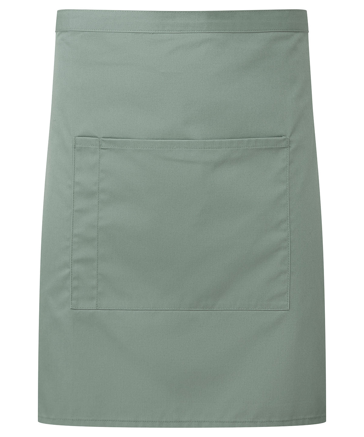 Premier ‘Colours collection’ mid-length pocket apron in Sage, front view